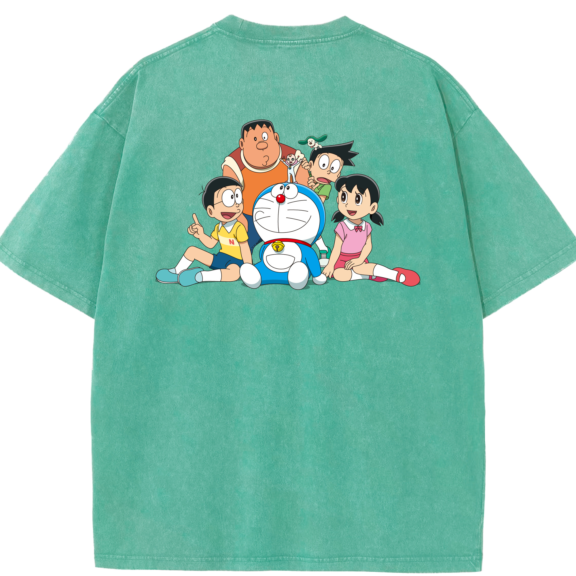 （画像用） ドラえもん Doraemon 綿100% ヴィンテージ風 半袖Tシャツ（背面プリント）